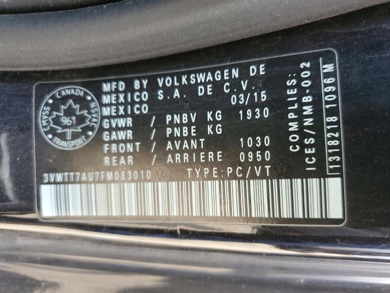 Продажа на аукционе авто 2015 Volkswagen Gti, vin: 3VWTT7AU7FM083010, номер лота: 57308576