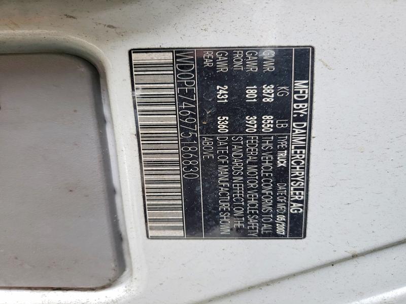 2007 Dodge Sprinter მანქანა იყიდება აუქციონზე, vin: WD0PE746975186830, აუქციონის ნომერი: 58837116