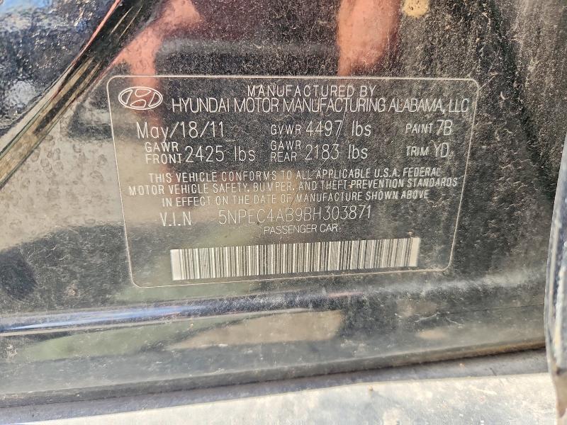 59010626 :رقم المزاد ، 5NPEC4AB9BH303871 vin ، 2011 Hyundai Sonata مزاد بيع