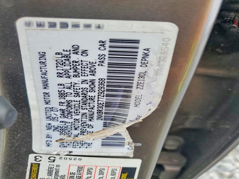 56562716 :رقم المزاد ، 1NXBR30E77Z929368 vin ، 2007 Toyota Corolla مزاد بيع