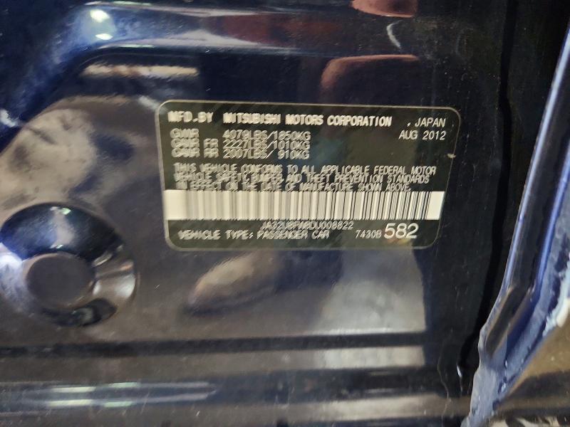 Aukcja sprzedaży 2013 Mitsubishi Lancer, vin: JA32U8FW8DU008822, numer aukcji: 58756886