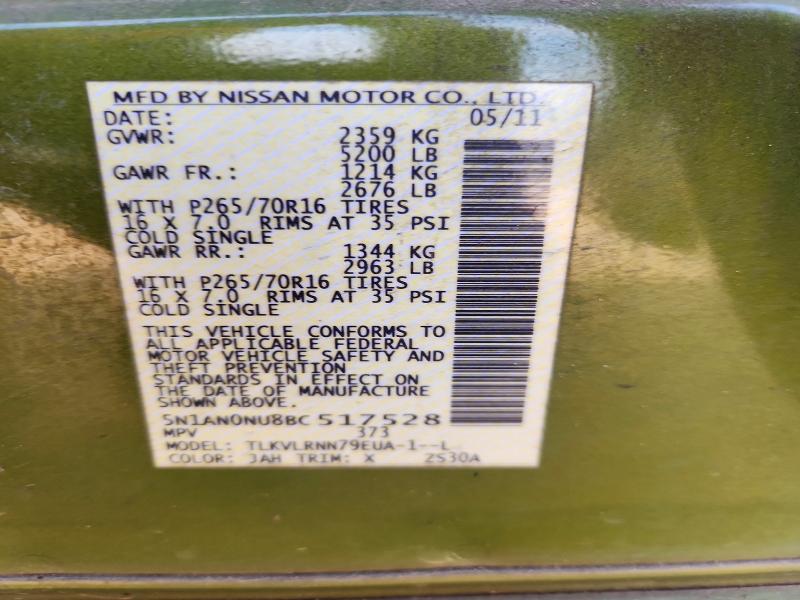 Продаж на аукціоні авто 2011 Nissan Xterra, vin: 5N1AN0NU8BC517528, номер лоту: 57254716