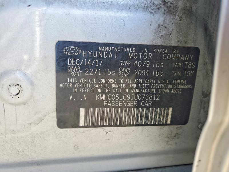 Aukcja sprzedaży 2018 Hyundai Ioniq, vin: KMHC05LC9JU073812, numer aukcji: 58979096