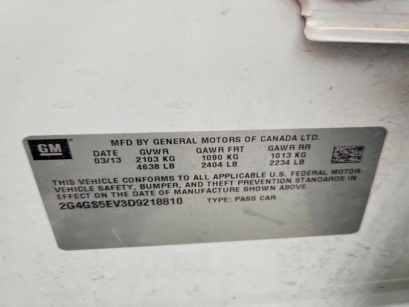 Aukcja sprzedaży 2013 Buick Regal, vin: 2G4GS5EV3D9218810, numer aukcji: 57710566