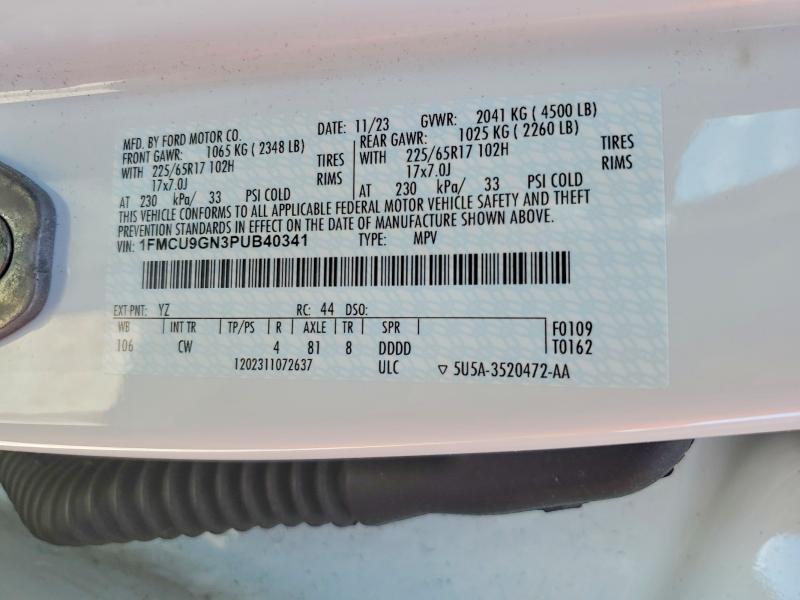 Продажа на аукционе авто 2023 Ford Escape, vin: 1FMCU9GN3PUB40341, номер лота: 55850116