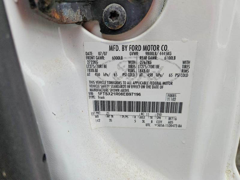 Продаж на аукціоні авто 2008 Ford F250, vin: 1FTSX21R08EB97196, номер лоту: 58315636