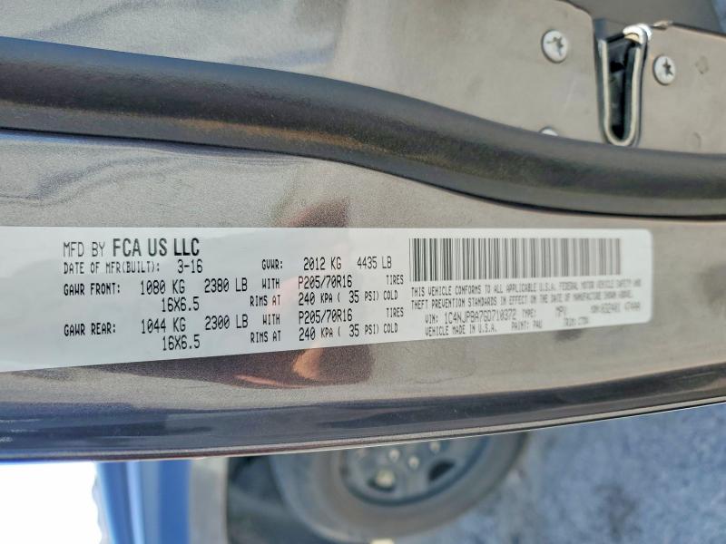 Продаж на аукціоні авто 2016 Jeep Patriot, vin: 1C4NJPBA7GD710372, номер лоту: 54987046