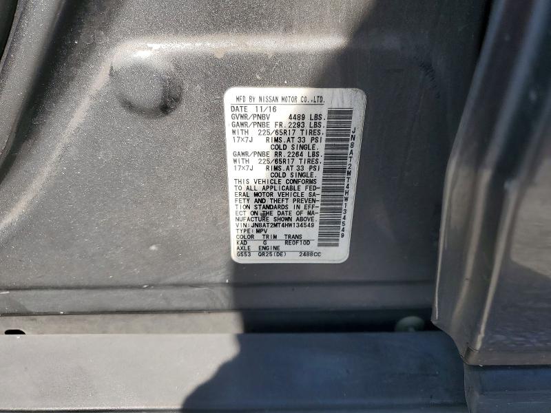 Продажа на аукционе авто 2017 Nissan Rogue, vin: JN8AT2MT4HW134549, номер лота: 56874206