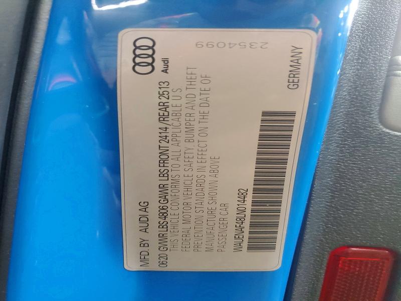 Продаж на аукціоні авто 2020 Audi A4, vin: WAUENAF48LN014482, номер лоту: 57672856