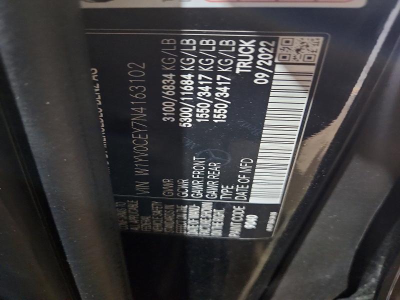 58585966 :رقم المزاد ، W1YV0CEY7N4163102 vin ، 2022 Mercedes-benz Metris مزاد بيع