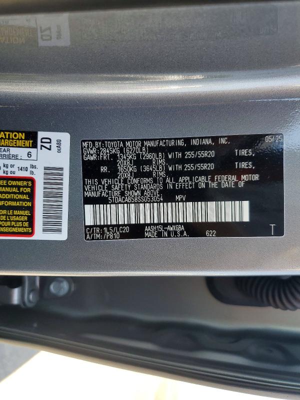 Продажа на аукционе авто 2025 Toyota Grand Highlander Hybrid, vin: 5TDACAB58SS053054, номер лота: 56402616