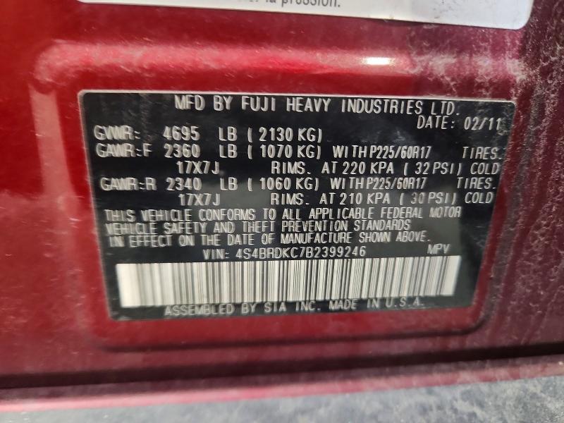 Продаж на аукціоні авто 2011 Subaru Outback, vin: 4S4BRDKC7B2399246, номер лоту: 56601126