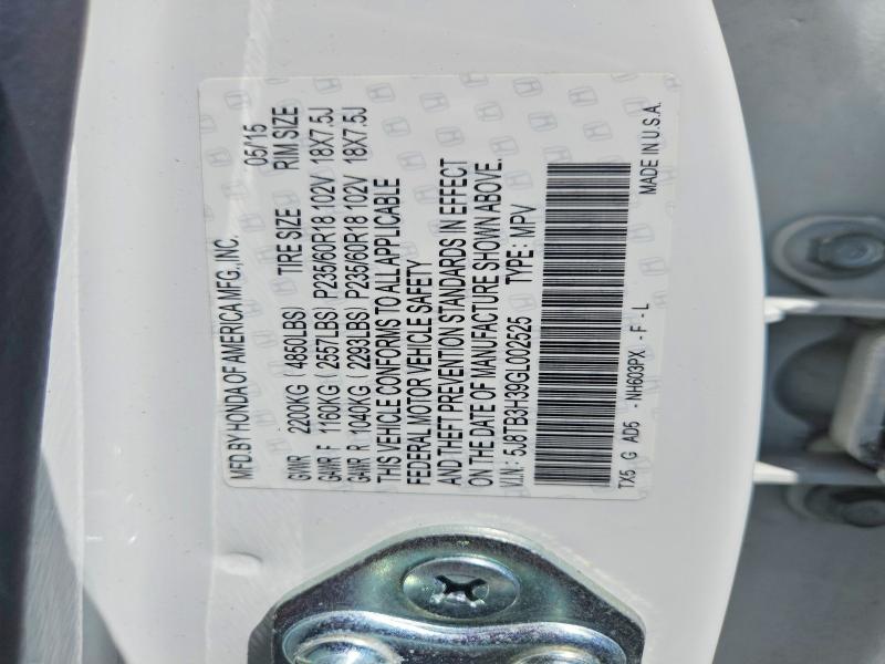 Aukcja sprzedaży 2016 Acura Rdx, vin: 5J8TB3H39GL002525, numer aukcji: 57211346
