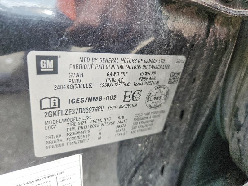58636136 :رقم المزاد ، 2GKFLZE37D6397488 vin ، 2013 Gmc Terrain مزاد بيع