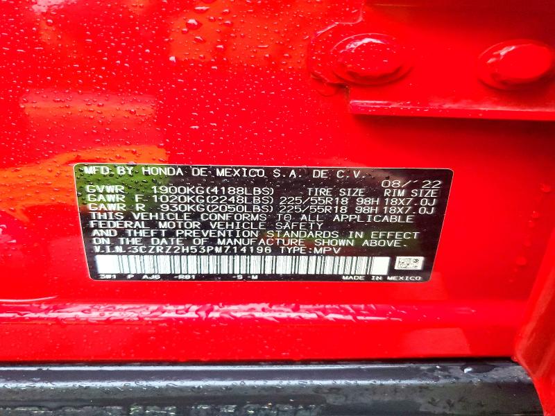 Продаж на аукціоні авто 2023 Honda Hr-v, vin: 3CZRZ2H53PM714196, номер лоту: 58012266