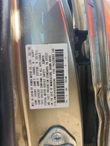 56377726 :رقم المزاد ، JHMCP26408C060349 vin ، 2008 Honda Accord مزاد بيع