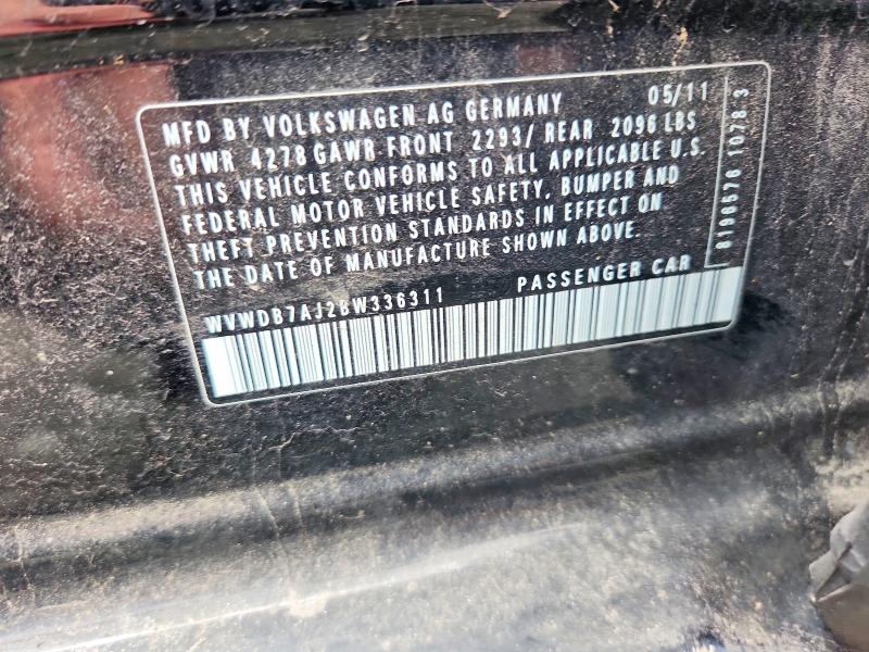 55425686 :رقم المزاد ، WVWDB7AJ2BW336311 vin ، 2011 Volkswagen Golf مزاد بيع
