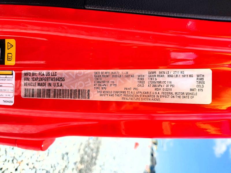 76293655 :رقم المزاد ، 1C4PJXFG9TW244255 vin ، 2026 Jeep Wrangler مزاد بيع