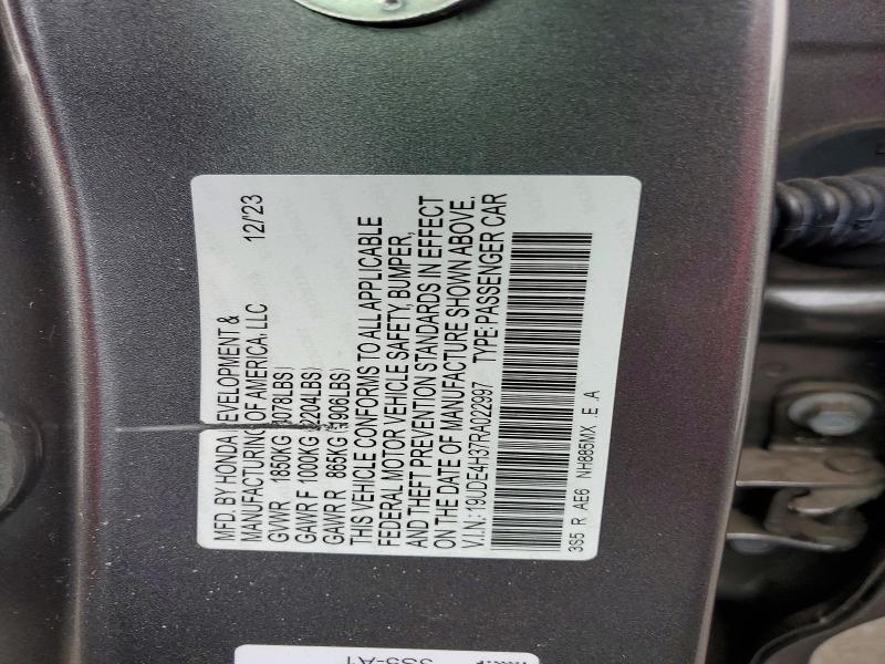 Продаж на аукціоні авто 2024 Acura Integra, vin: 19UDE4H37RA022997, номер лоту: 57910846