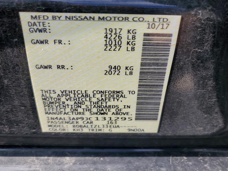 Aukcja sprzedaży 2018 Nissan Altima, vin: 1N4AL3AP9JC131295, numer aukcji: 56635436