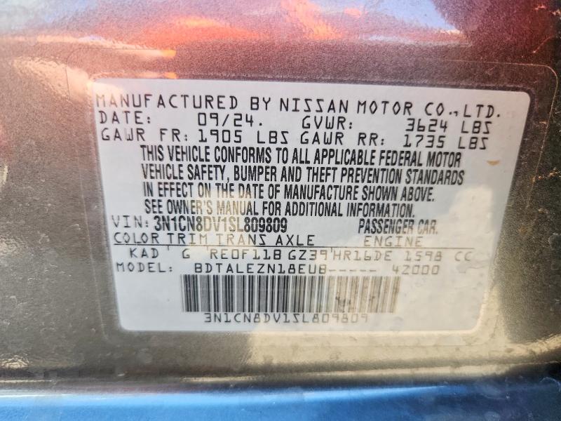 56463856 :رقم المزاد ، 3N1CN8DV1SL809809 vin ، 2025 Nissan Versa مزاد بيع