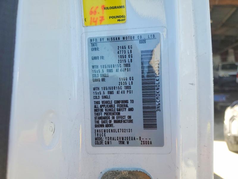 56283826 :رقم المزاد ، 3N6CM0KN0LK702131 vin ، 2020 Nissan Nv200 مزاد بيع