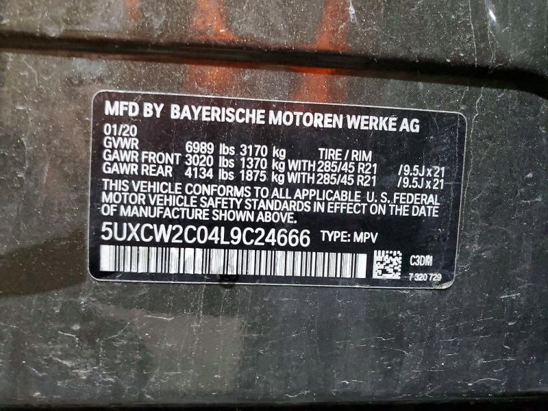 Aukcja sprzedaży 2020 Bmw X7, vin: 5UXCW2C04L9C24666, numer aukcji: 55504646