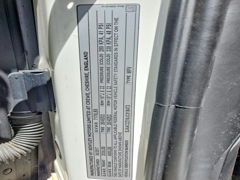 57021386 :رقم المزاد ، SJAAC2ZV0JC018473 vin ، 2018 Bentley Bentayga مزاد بيع