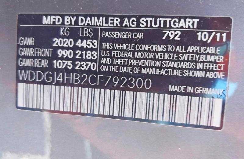 Продаж на аукціоні авто 2012 Mercedes-benz C, vin: WDDGJ4HB2CF792300, номер лоту: 58017216