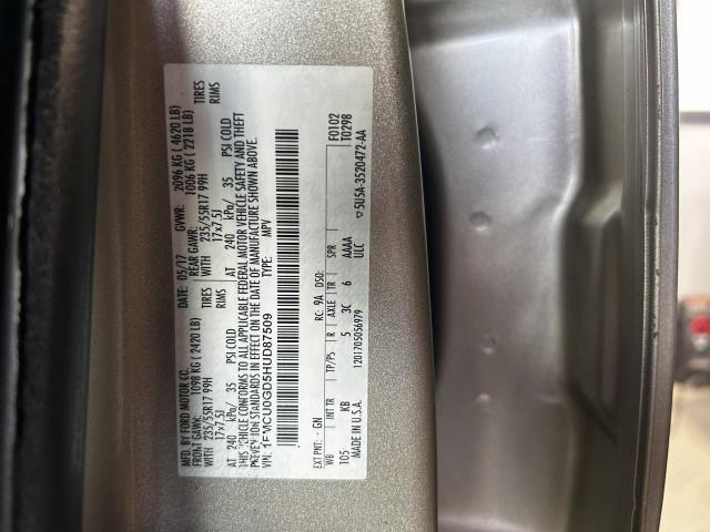 2017 Ford Escape მანქანა იყიდება აუქციონზე, vin: 1FMCU0GD5HUD87509, აუქციონის ნომერი: 58747006