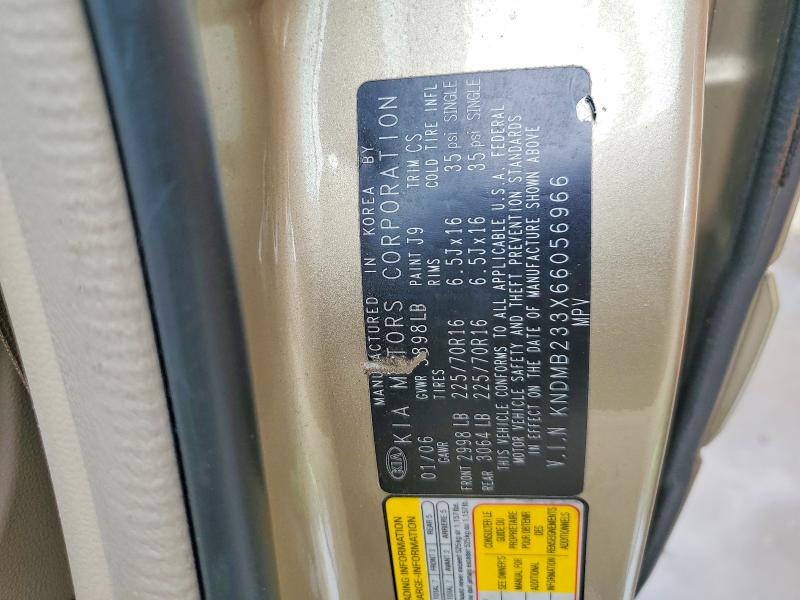 Aukcja sprzedaży 2006 Kia Sedona, vin: KNDMB233X66056966, numer aukcji: 58521686