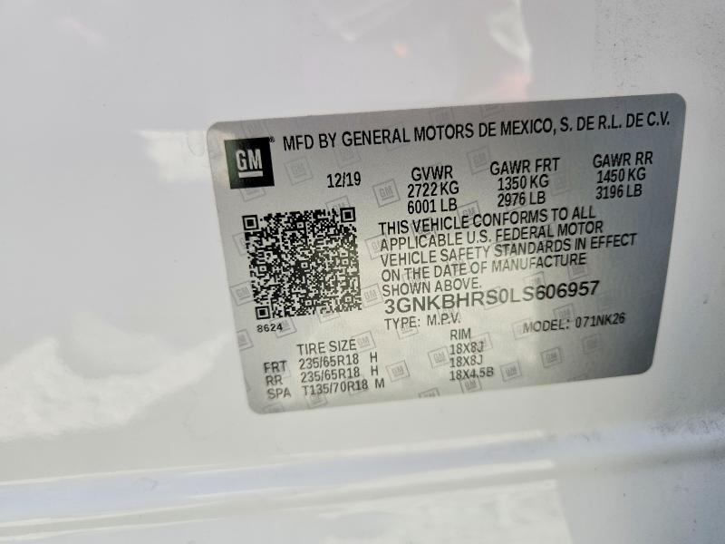 Auction sale of the 2020 Chevrolet Blazer, vin: 3GNKBHRS0LS606957, lot number: 57025426