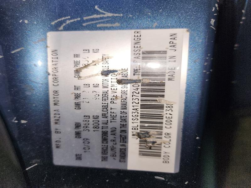 55957636 :رقم المزاد ، JM1BL1SG3A1237240 vin ، 2010 Mazda 3 مزاد بيع