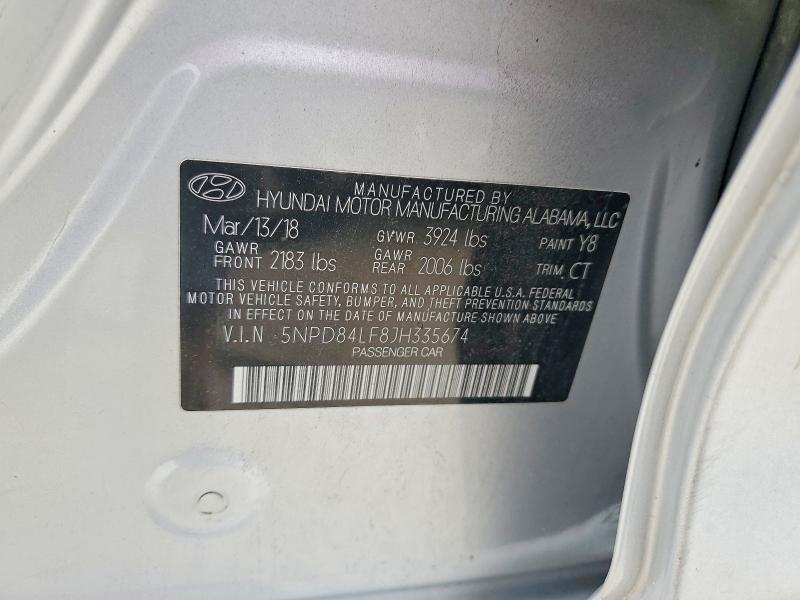 Продажа на аукционе авто 2018 Hyundai Elantra, vin: 5NPD84LF8JH335674, номер лота: 55676296