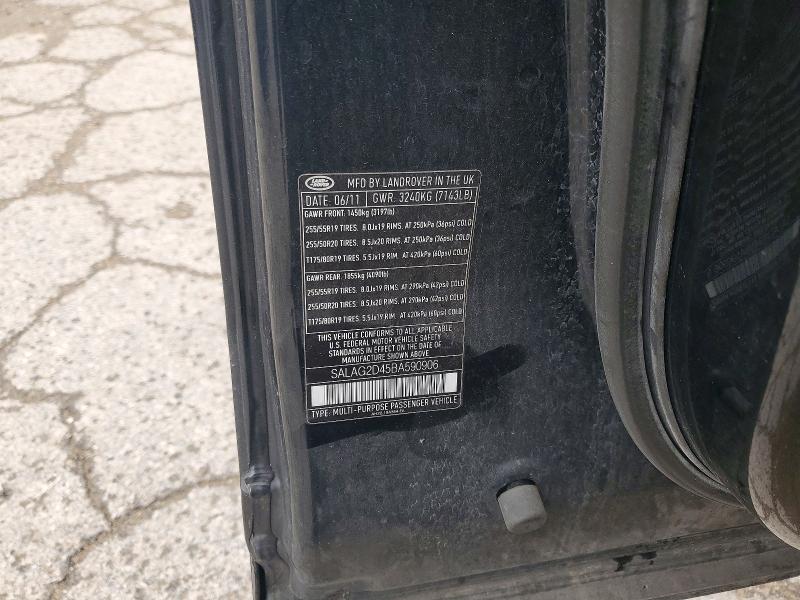 2011 Land Rover Lr4 მანქანა იყიდება აუქციონზე, vin: SALAG2D45BA590906, აუქციონის ნომერი: 57610316
