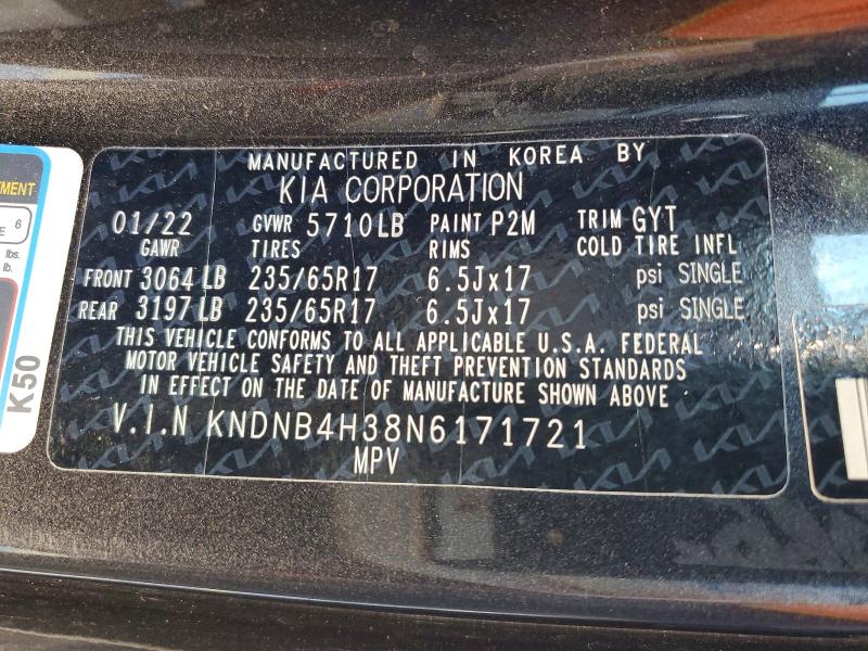 Продажа на аукционе авто 2022 Kia Carnival, vin: KNDNB4H38N6171721, номер лота: 57482226