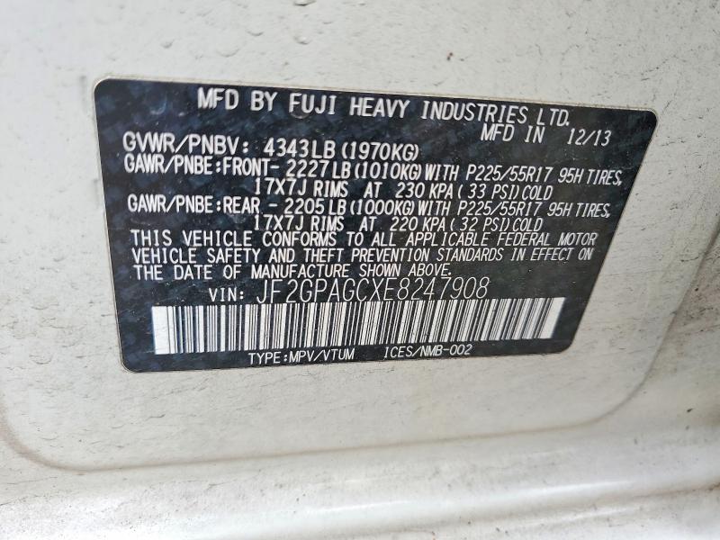Продаж на аукціоні авто 2014 Suba Crosstrek, vin: JF2GPAGCXE8247908, номер лоту: 58268196