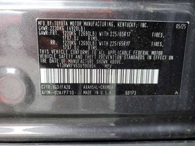 Продаж на аукціоні авто 2025 Toyota Rav4 Hybrid, vin: 4T3RWRFV6SU190804, номер лоту: 56108746