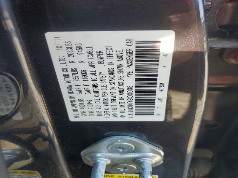 Aukcja sprzedaży 2012 Acura Tsx, vin: JH4CU4F62CC000085, numer aukcji: 56655086