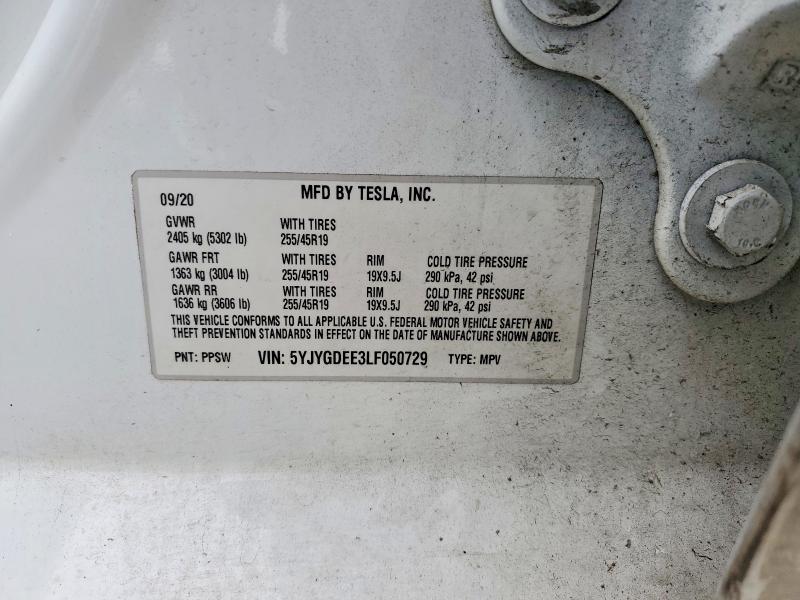 Продаж на аукціоні авто 2020 Tesla Model Y, vin: 5YJYGDEE3LF050729, номер лоту: 56890106