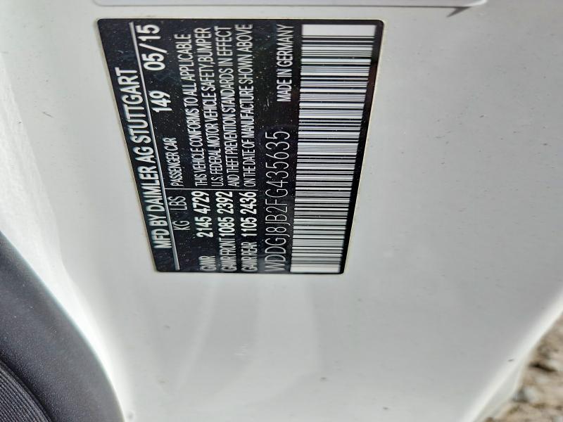 Aukcja sprzedaży 2015 Mercedes-benz C, vin: WDDGJ8JB2FG435635, numer aukcji: 59015986