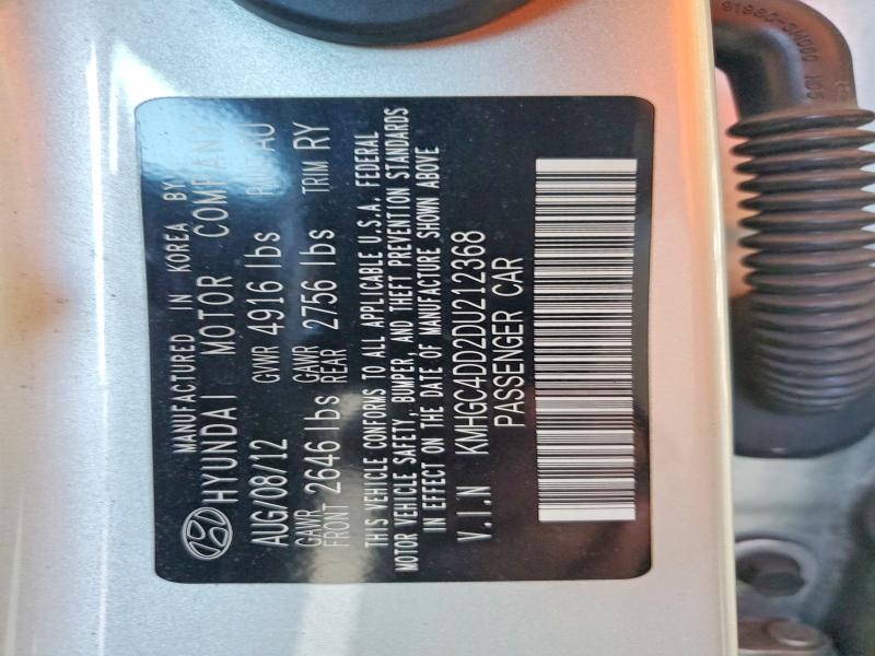 55728186 :رقم المزاد ، KMHGC4DD2DU212368 vin ، 2013 Hyundai Genesis مزاد بيع
