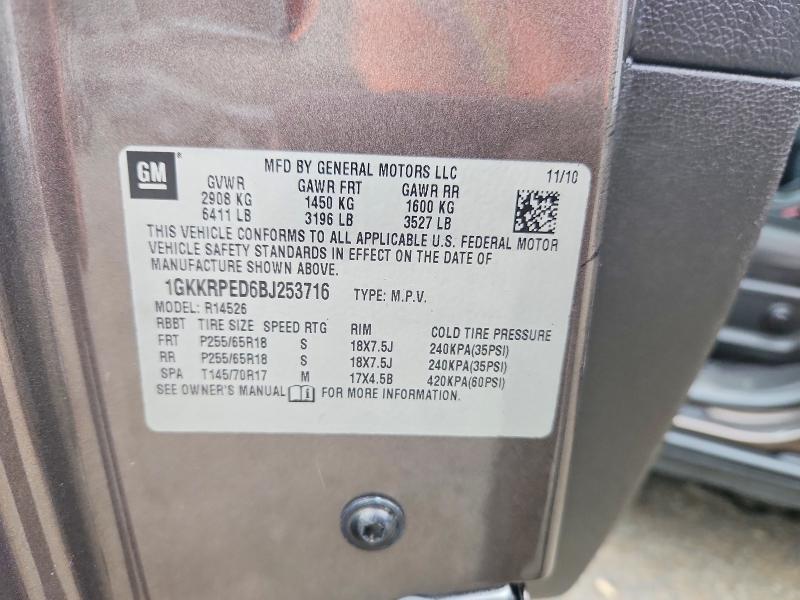 Продаж на аукціоні авто 2011 Gmc Acadia, vin: 1GKKRPED6BJ253716, номер лоту: 57496426
