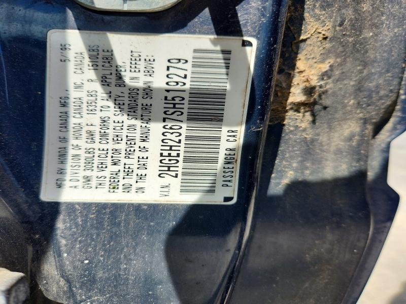 Aukcja sprzedaży 1995 Honda Civic, vin: 2HGEH2367SH519279, numer aukcji: 57628706