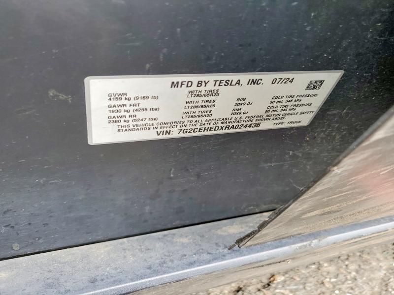 2024 Tesla Cybertruck მანქანა იყიდება აუქციონზე, vin: 7G2CEHEDXRA024436, აუქციონის ნომერი: 56346836