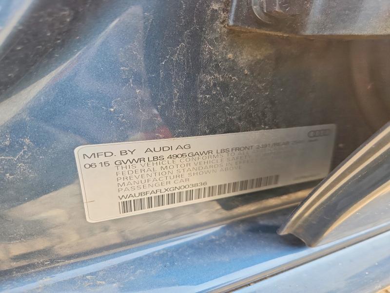 2016 Audi A4 მანქანა იყიდება აუქციონზე, vin: WAUBFAFLXGN003836, აუქციონის ნომერი: 55715946