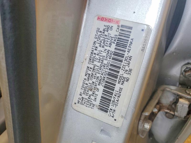 59200886 :رقم المزاد ، JTDBR32E330014682 vin ، 2003 Toyota Corolla مزاد بيع