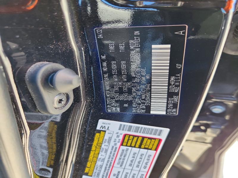 2022 Toyota Highlander მანქანა იყიდება აუქციონზე, vin: 5TDHZRAH6NS118446, აუქციონის ნომერი: 59018496