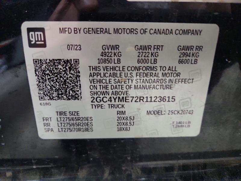 Aukcja sprzedaży 2024 Chevrolet Silverado, vin: 2GC4YME72R1123615, numer aukcji: 55816486