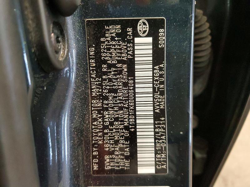 57468936 :رقم المزاد ، 4T1BD1FK6DU064081 vin ، 2013 Toyota Camry Hybrid مزاد بيع